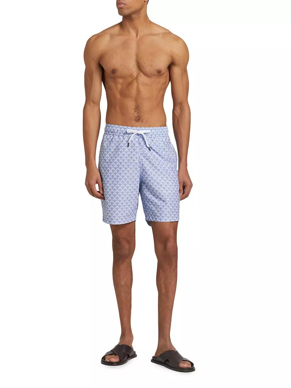 COLLECTION Geometric Fan Swim Trunks Product Image