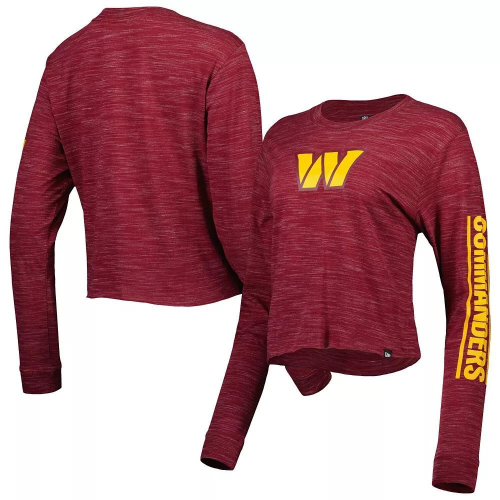 Women's New Era Burgundy Washington Commanders Crop Long Sleeve T-Shirt,  Product Image
