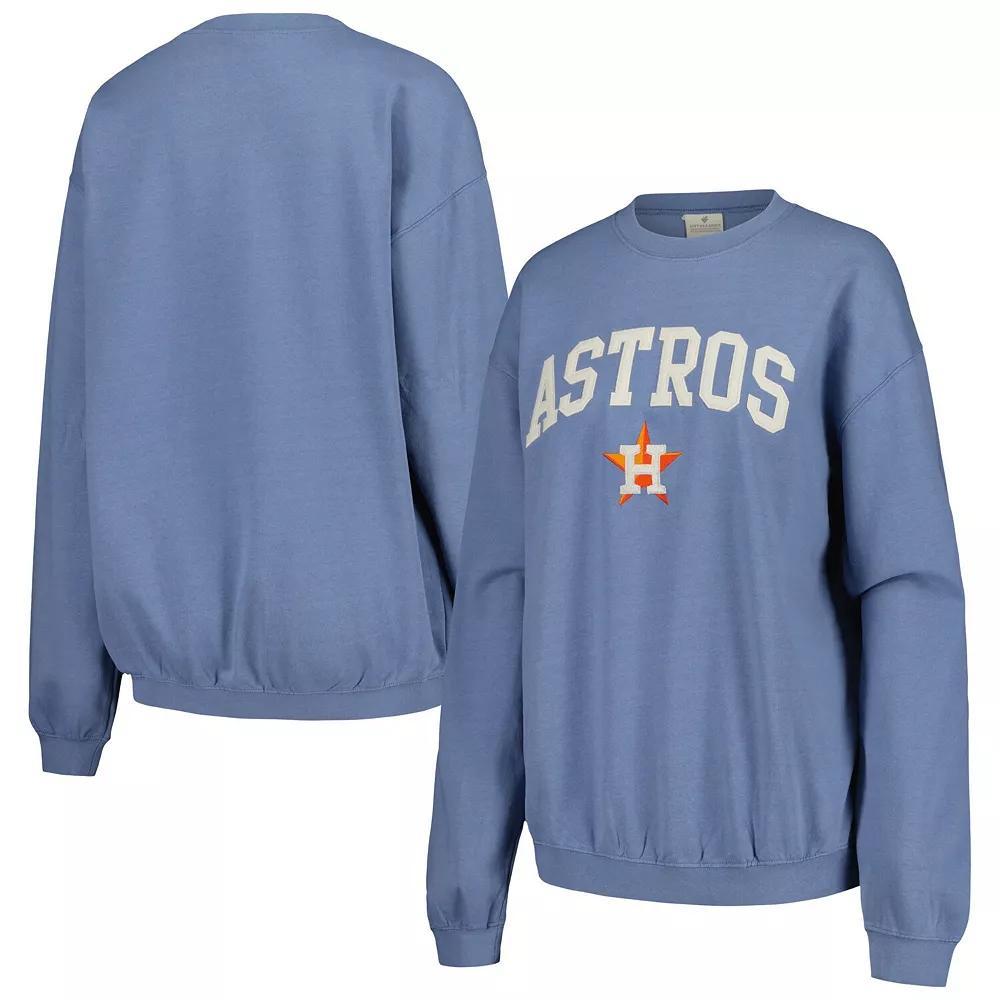 Women's Soft as a Grape Navy Houston Astros Pigment Dye Pullover Sweatshirt,  Product Image