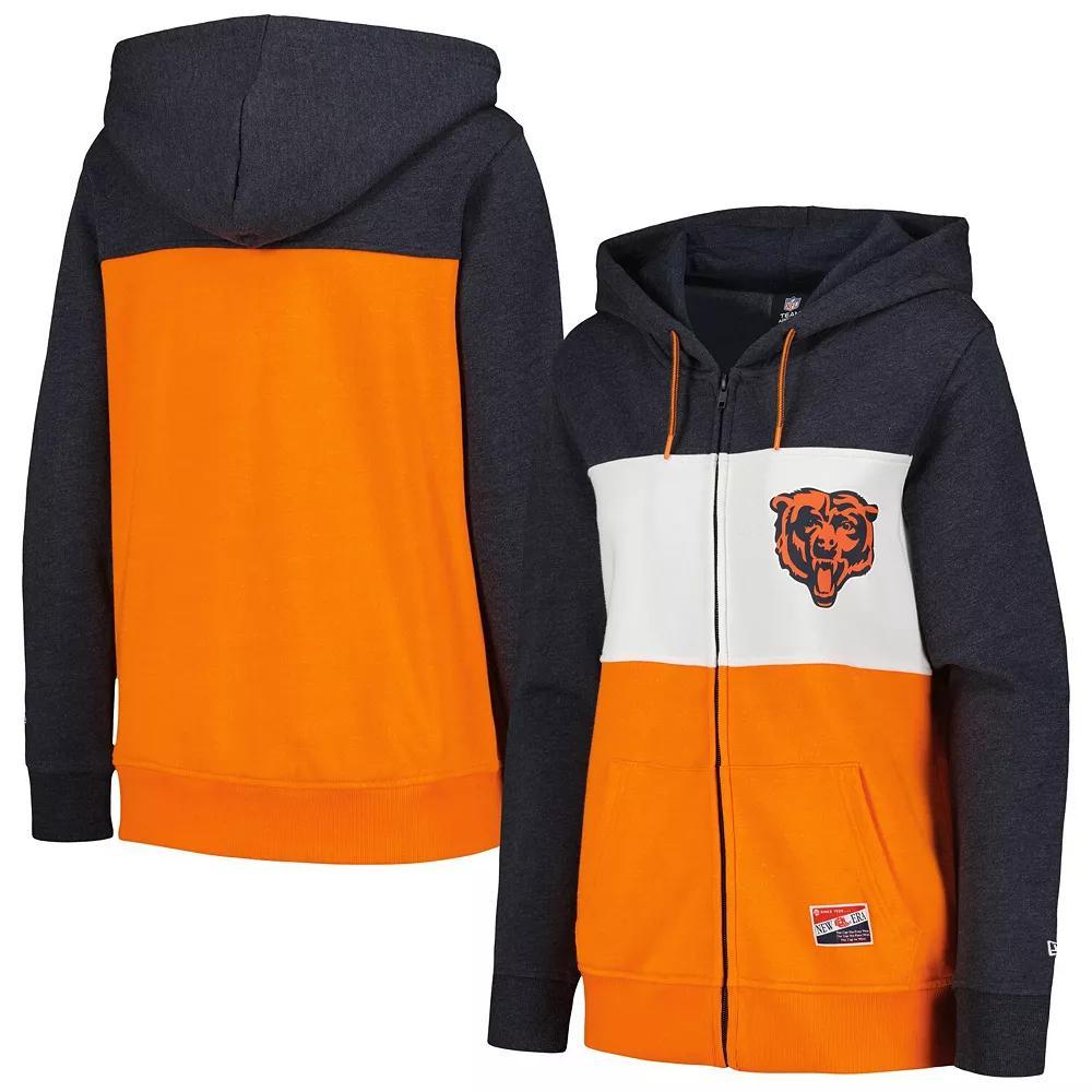 Women's New Era Navy Chicago Bears Color-Block Full-Zip Hoodie, Size: XL, Blue Product Image