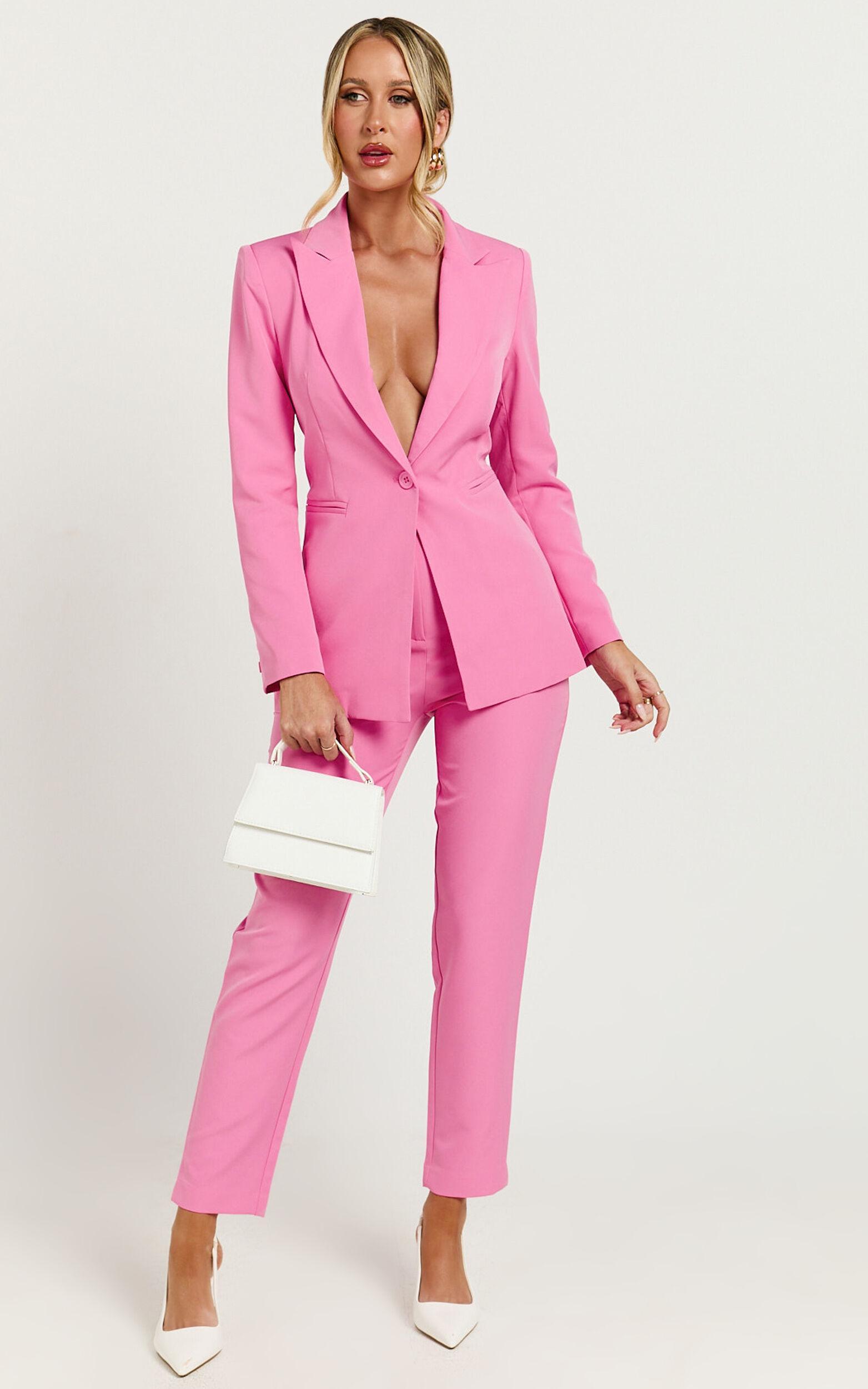 Hermie Blazer - Single Breasted Blazer in Pale Pink Product Image