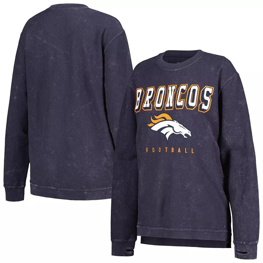 Women's G-III 4Her by Carl Banks Navy Denver Broncos Comfy Cord Pullover Sweatshirt,  Product Image
