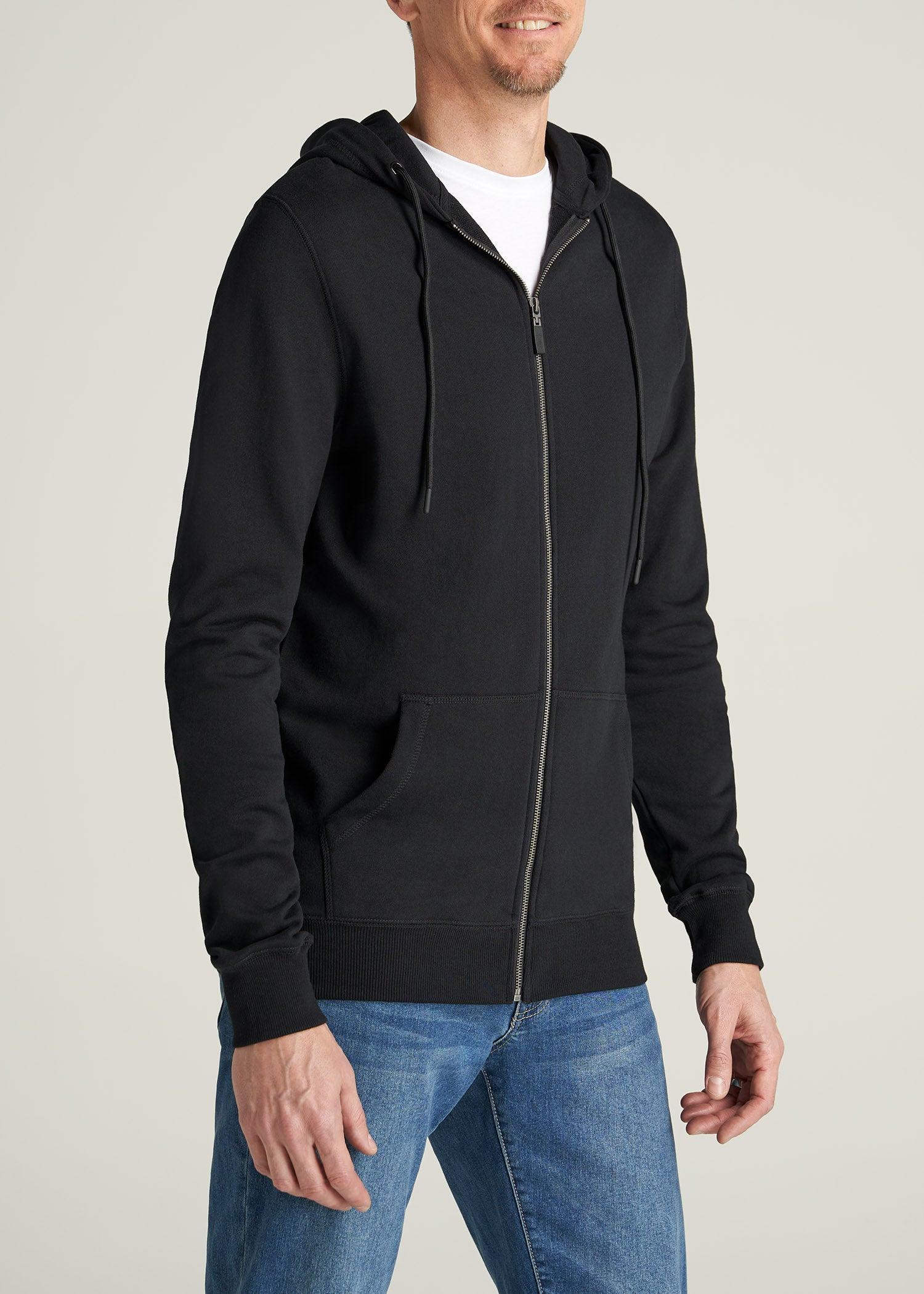 Wearever French Terry Full-Zip Hoodie for Tall Men in Black Male Product Image