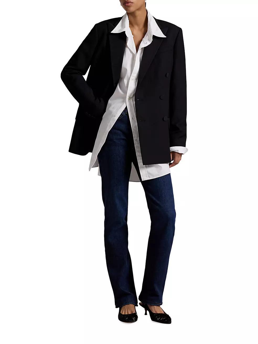 Womens Wool Double-Breasted Blazer Product Image