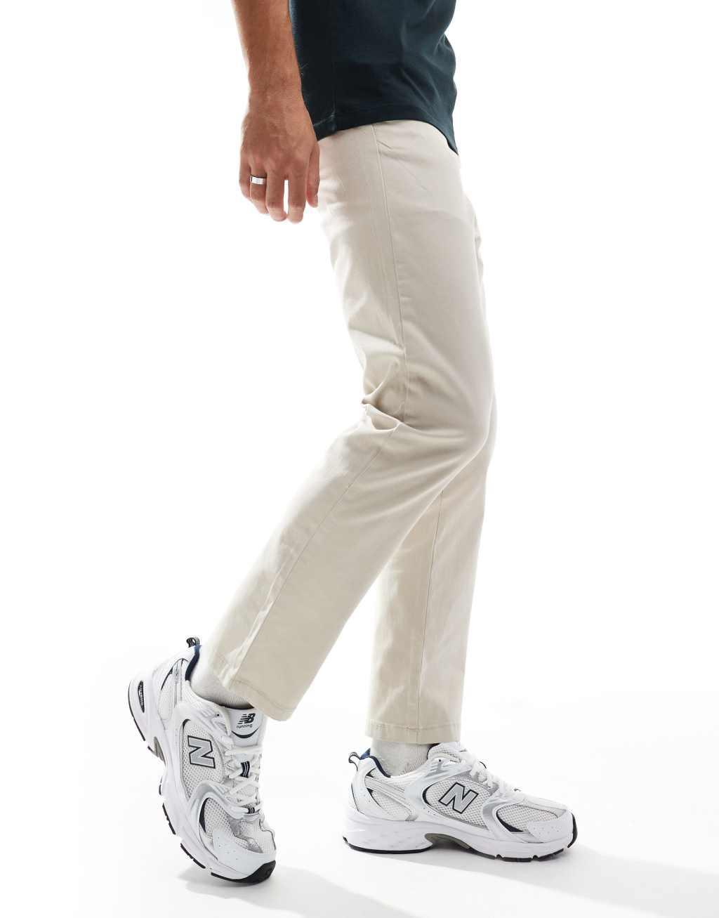 ASOS DESIGN slim chinos in stone Product Image