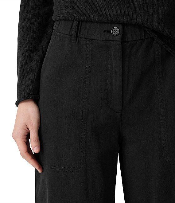 Eileen Fisher Petite Size Organic Cotton Mid Rise Ankle Barrel Pants Product Image