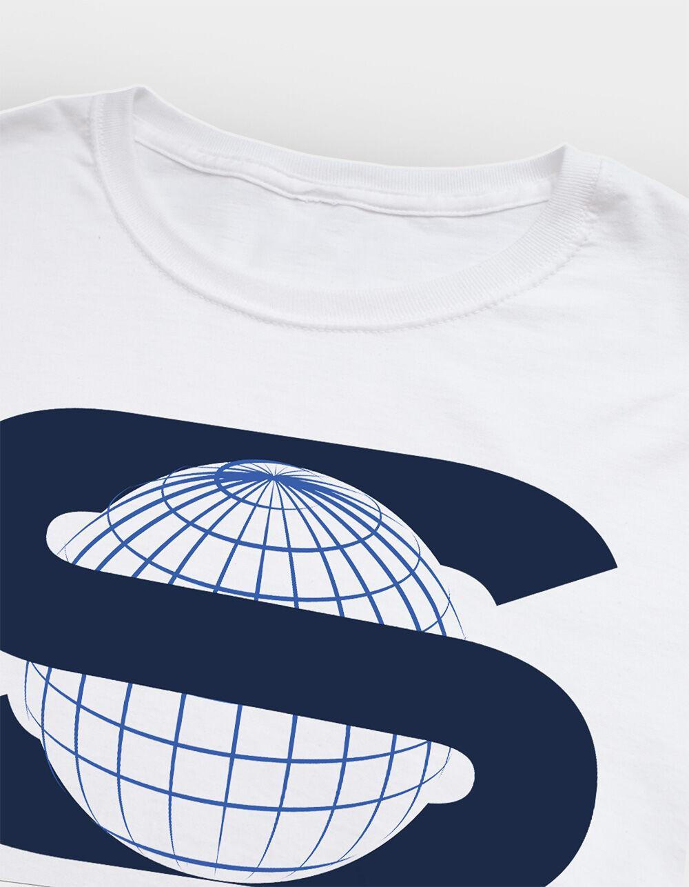 SUPERMAN 2025 S World Logo Mens Tee - WHITE Product Image