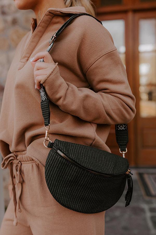 City Chic Faux Leather Fanny Pack in Black Product Image