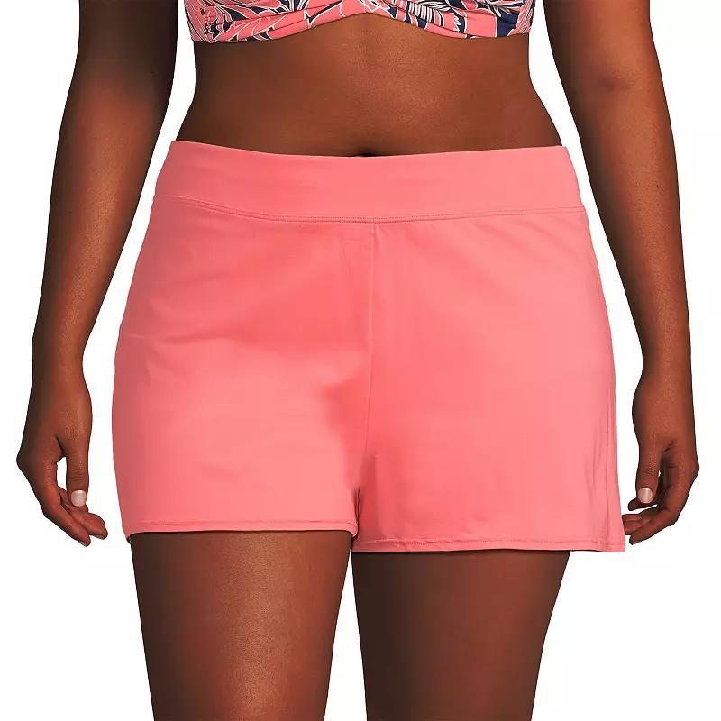 Plus Size Lands End Chlorine-Resistant Smoothing Control Swim Shorts, Womens Product Image