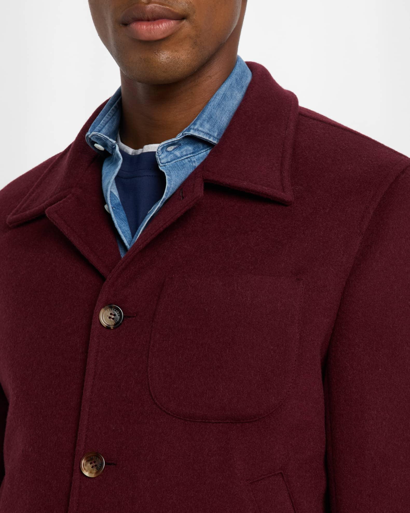 Men's Wool Button-Front Bomber Jacket Product Image