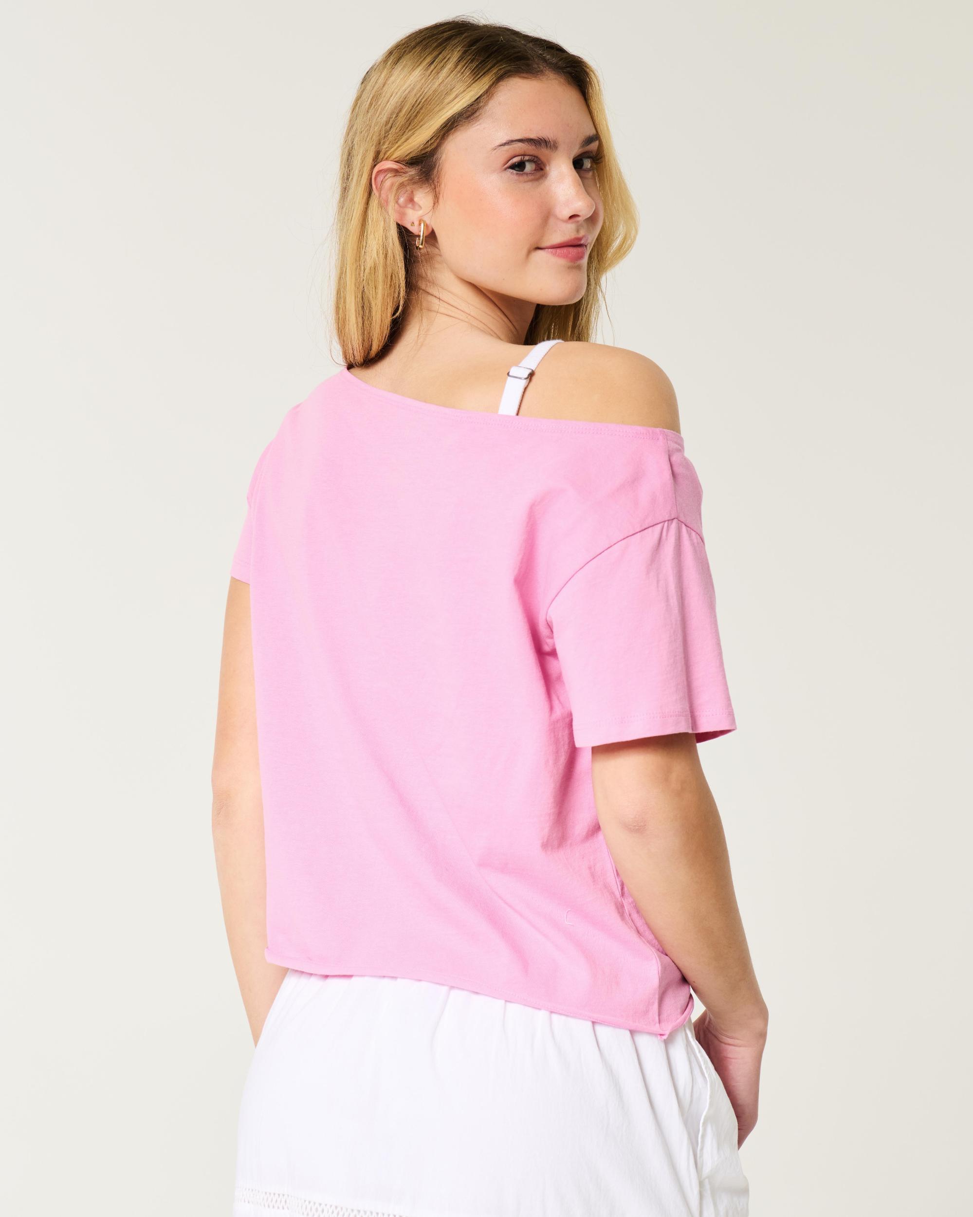 Easy Off-the-Shoulder Snoopy Graphic Tee Product Image
