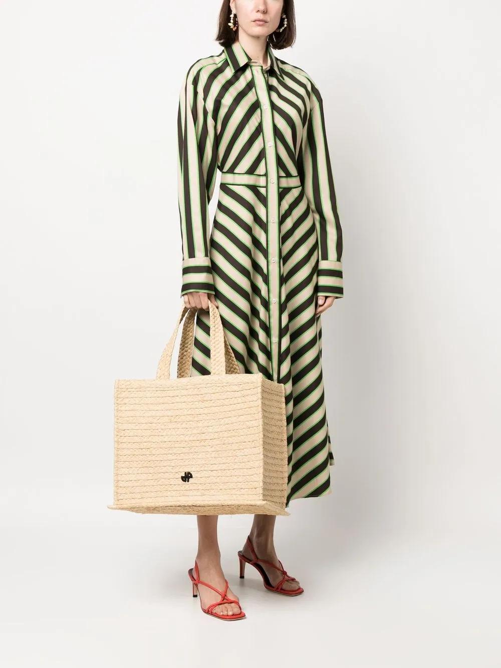 PATOU Jp Raffia Tote Bag In Neutrals Product Image