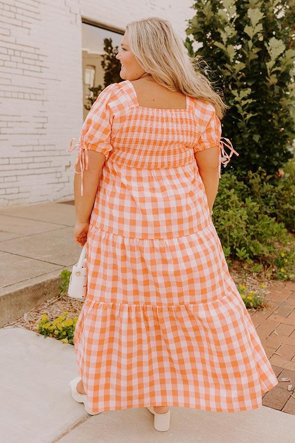 Sunkist Stroll Gingham Midi Dress Curves Product Image