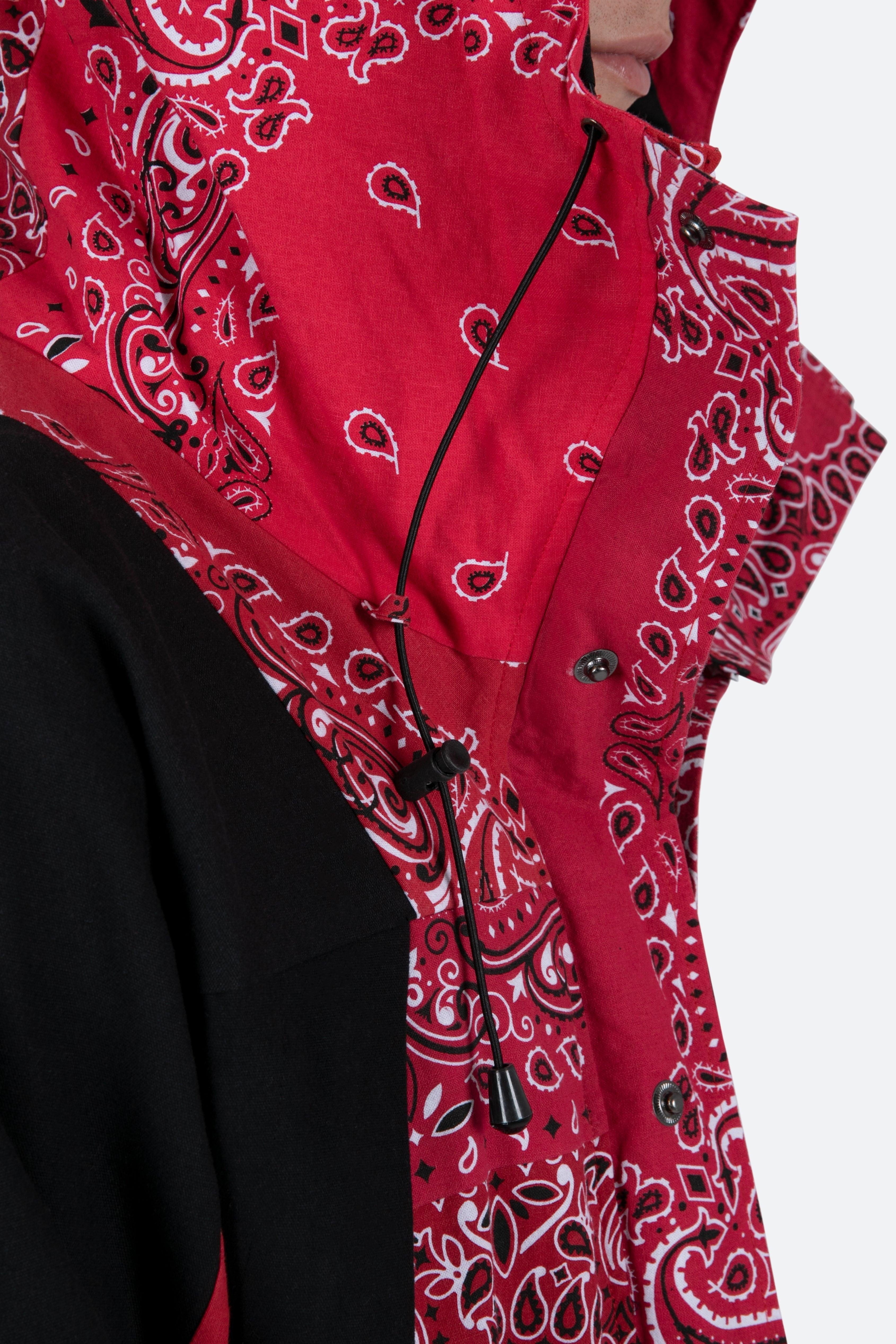 Hooded Bandana Jacket - Red Product Image