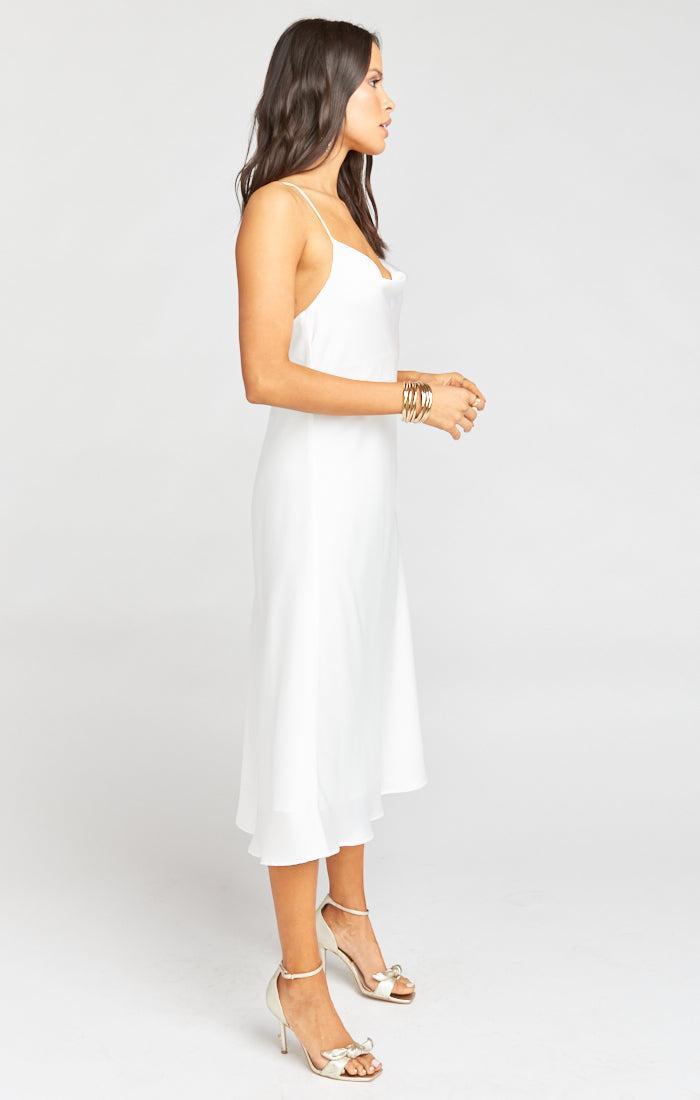 Verona Cowl Dress ~ Ivory Luxe Satin Product Image