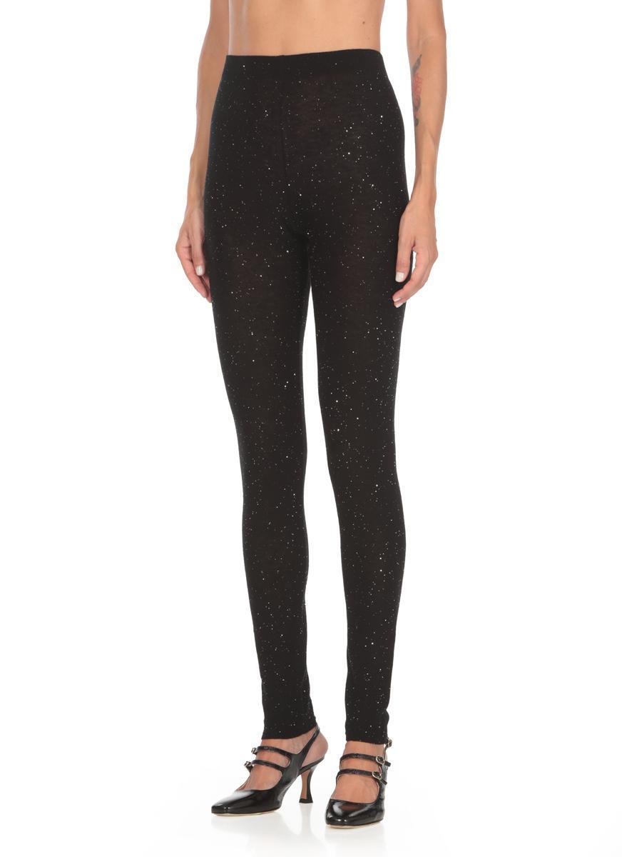 FABIANA FILIPPI Wool-blend Sequinned Leggings In Black Product Image