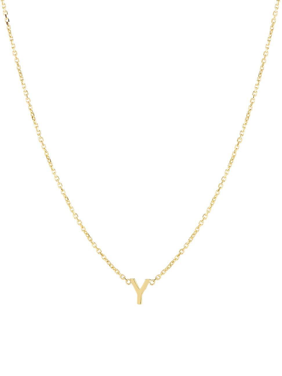 Womens 14K Yellow Gold Initial Pendant Necklace Product Image