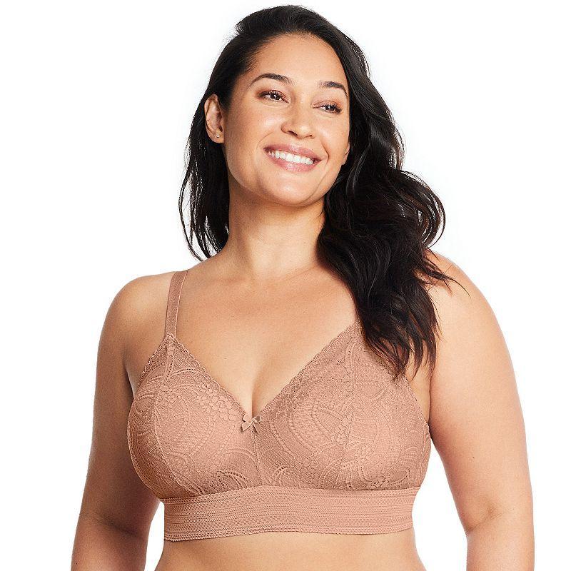 Plus Size Glamorise Full Figure Gramercy Luxe Lace Wireless Bralette 7012, Womens Product Image