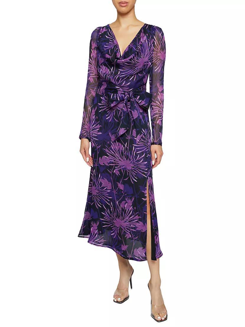 Floral Cowlneck Midi-Dress Product Image