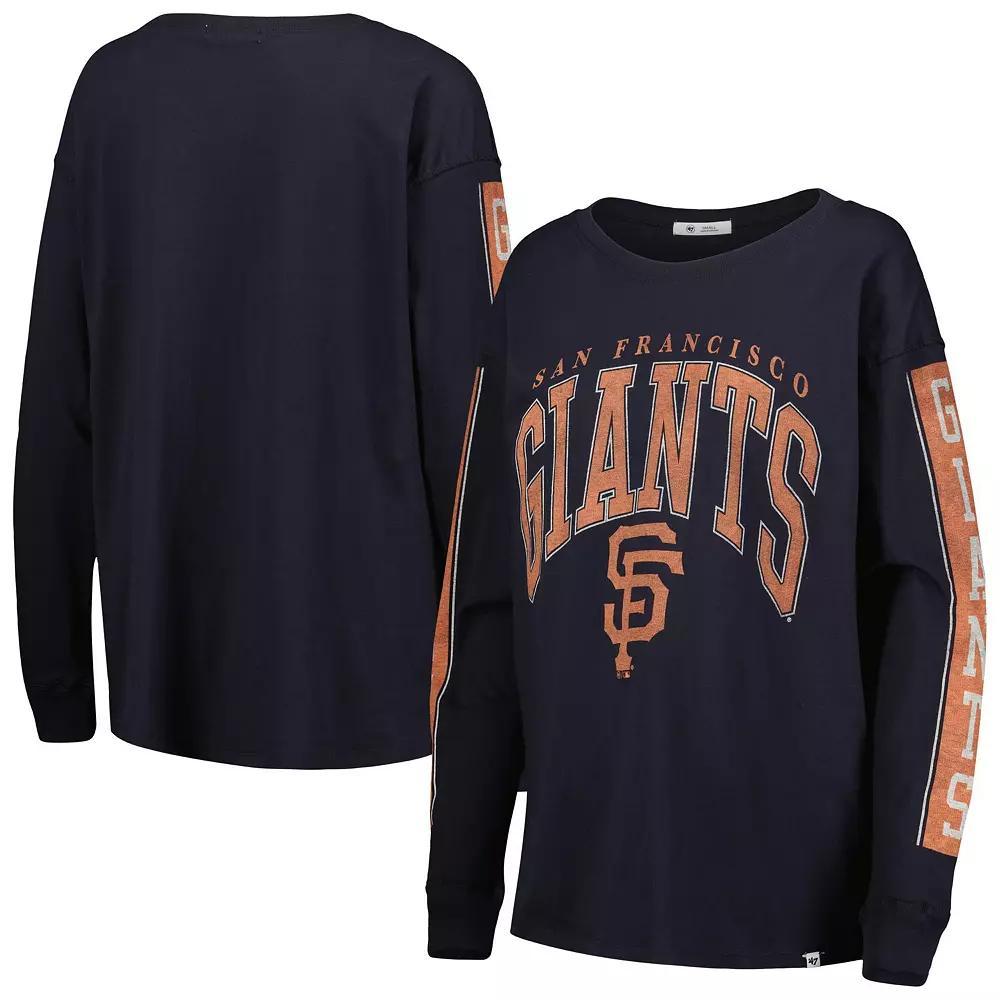 Women's '47 Black San Francisco Giants Statement Long Sleeve T-Shirt,  Product Image