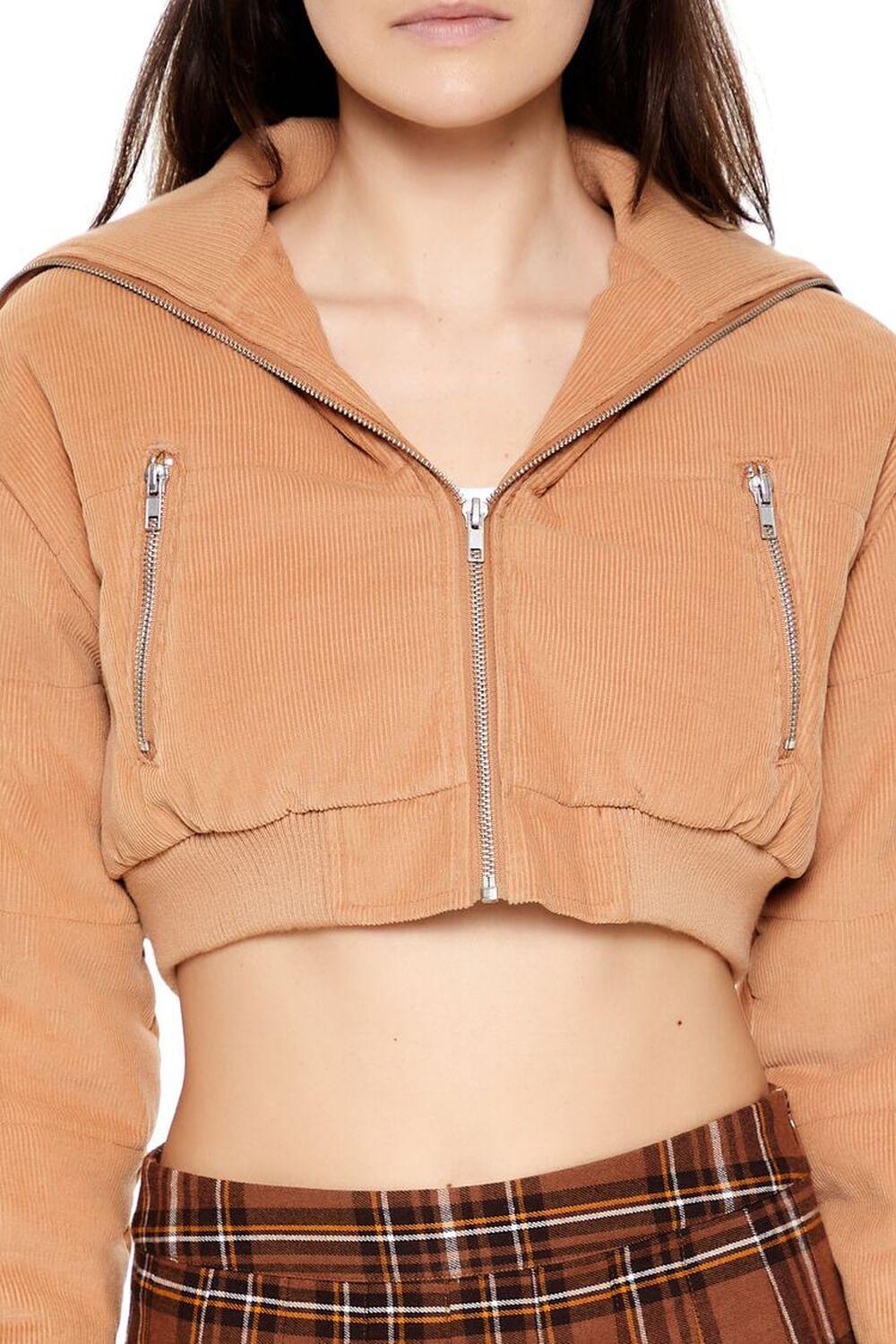 Cropped Corduroy Puffer Jacket | Forever 21 Product Image