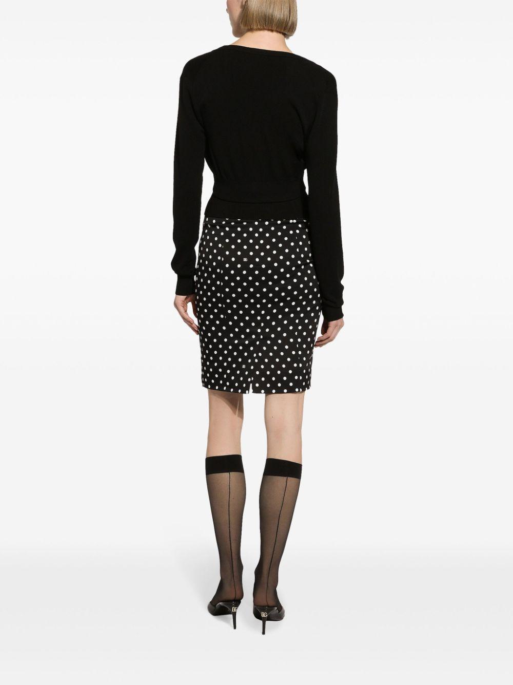 DOLCE & GABBANA Polka-dot Print Pencil Skirt In Black Product Image