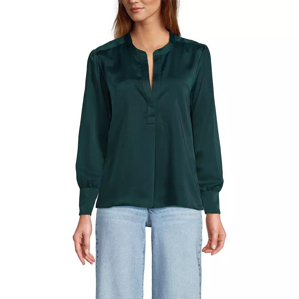 Women's Lands' End Satin Popover Shirt,  Product Image