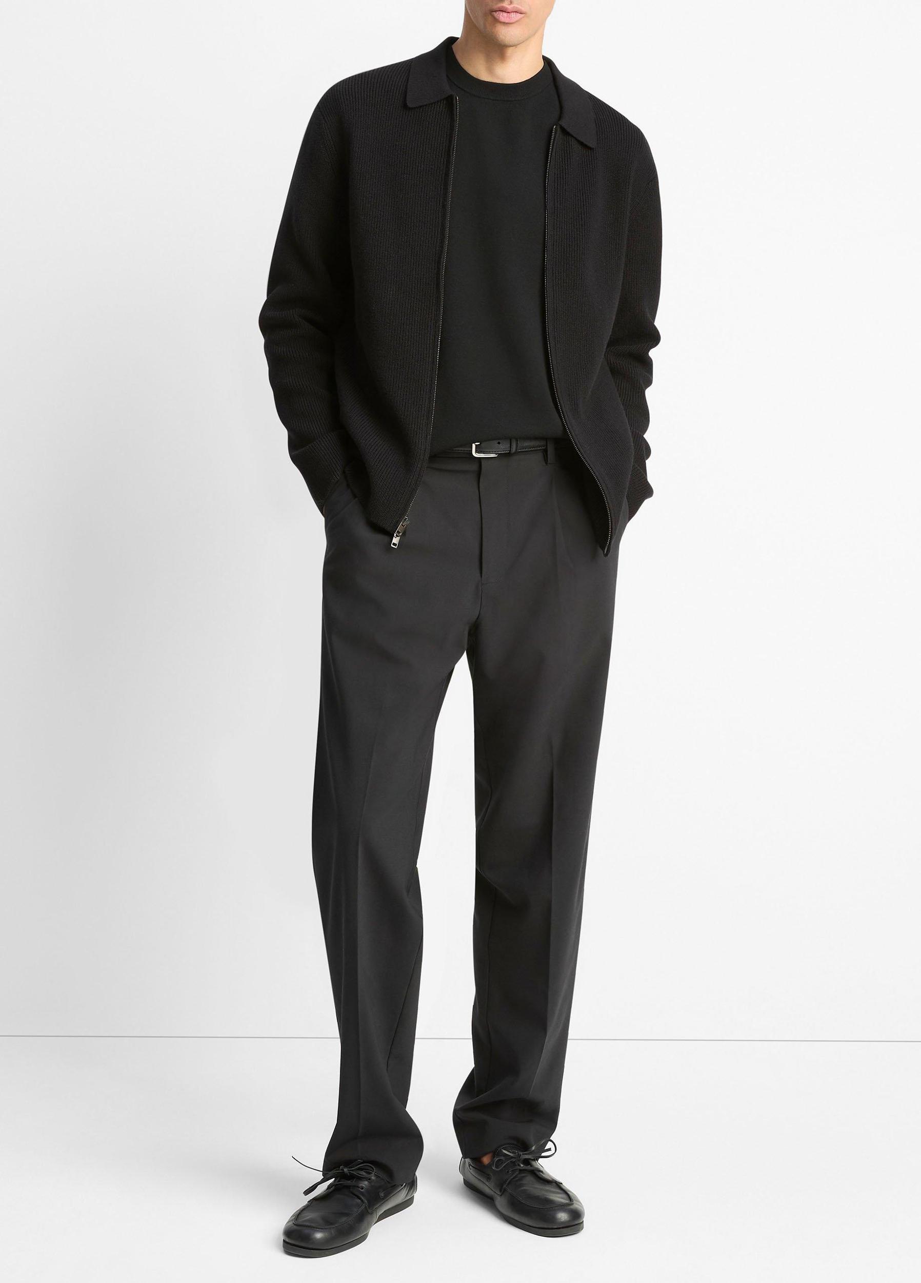 Wool-Blend Two-Way Zip Cardigan Product Image