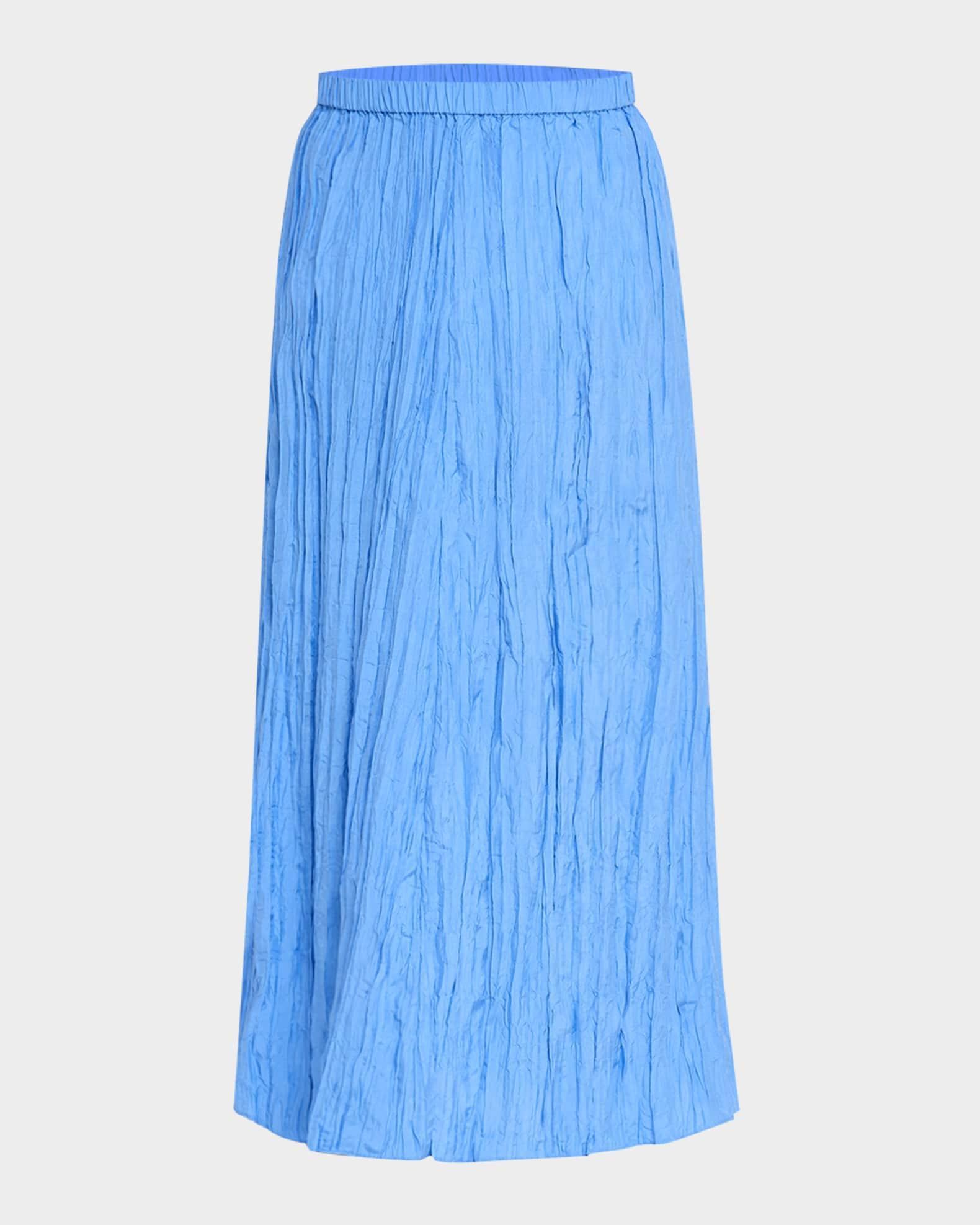 A-Line Crinkled Silk Maxi Skirt Product Image