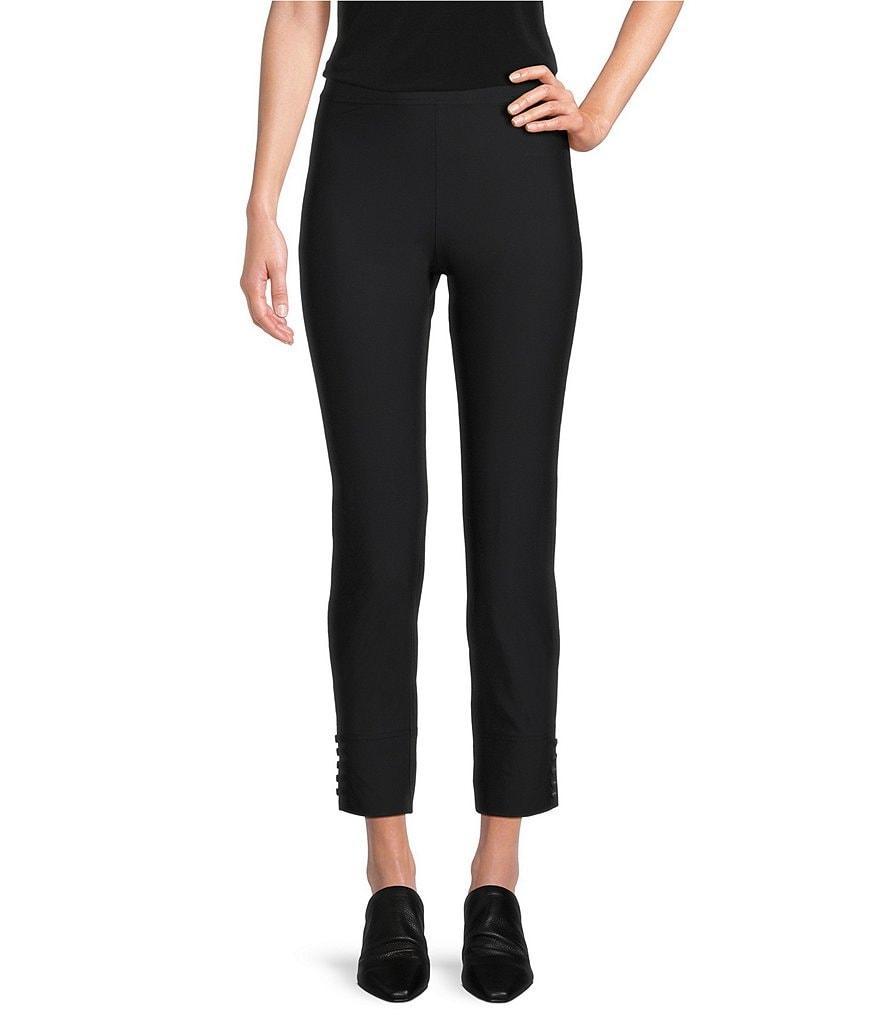 IC Collection Slim Stretch Knit Cropped Pants Product Image