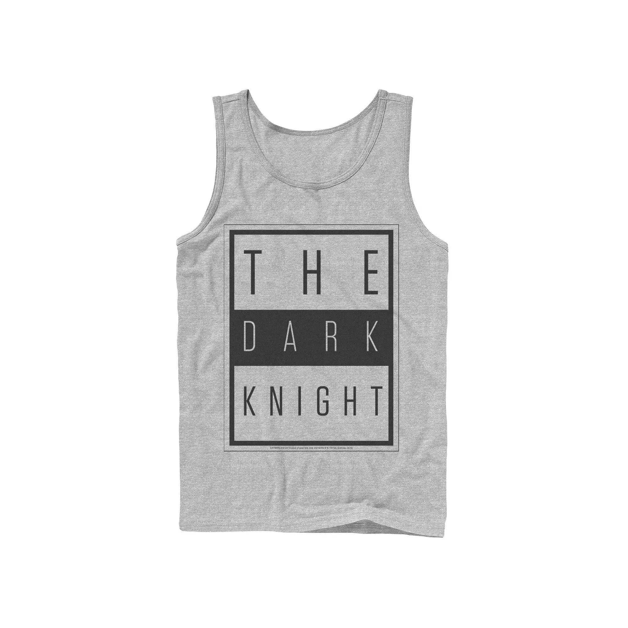 Men's DC Comics Batman The Dark Knight Block Poster Tank Top, Size: XXL, Athletic Grey Product Image