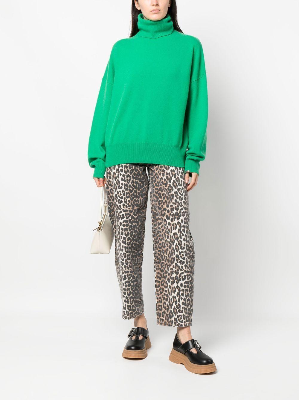 leopard-print tapered jeans Product Image