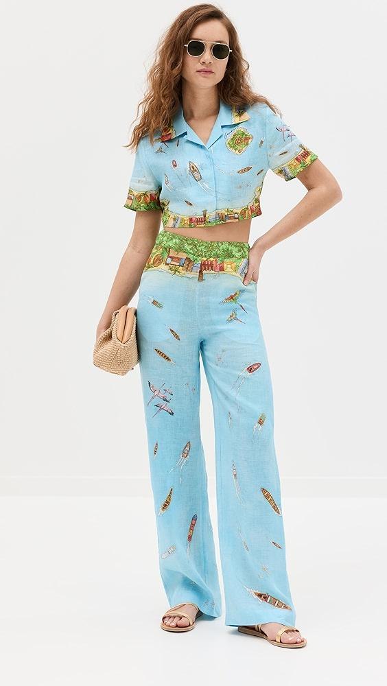 Casablanca Printed Straight Leg Trousers | Shopbop Product Image