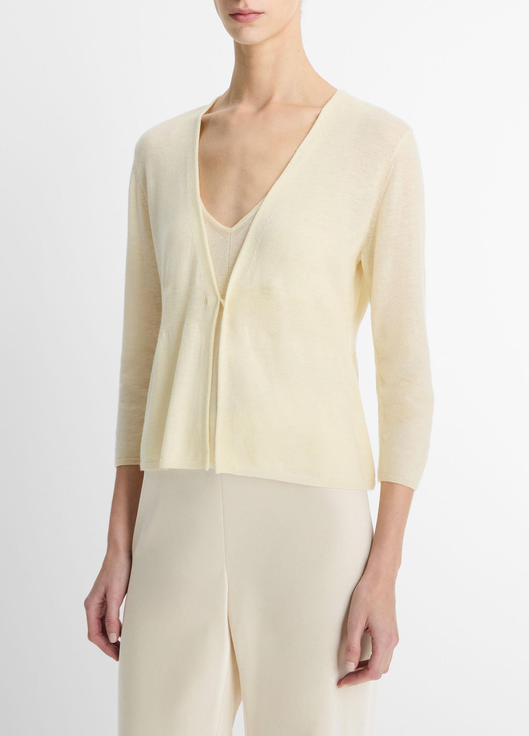 Wool & Cashmere-Blend Single-Button Cardigan Product Image