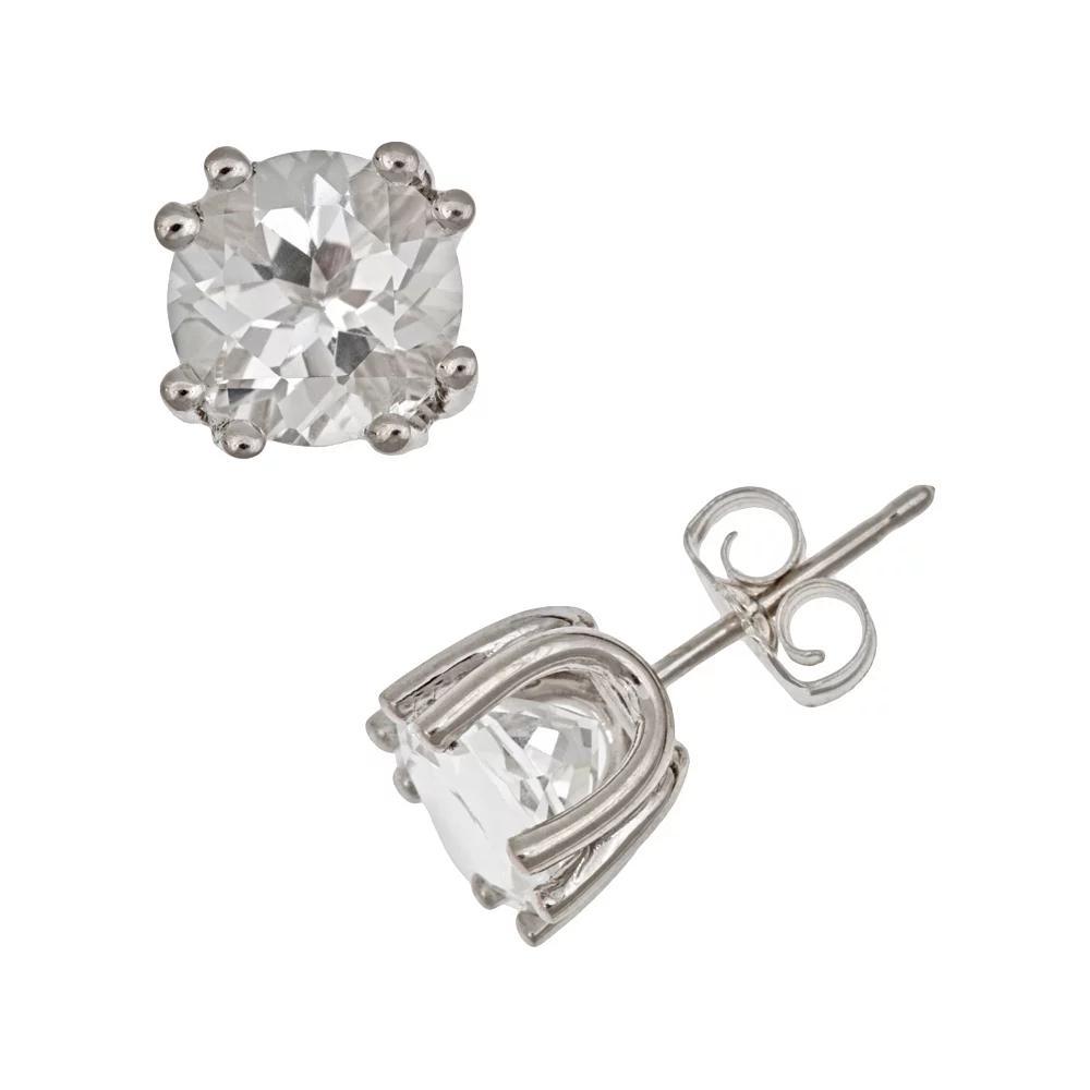 Celebration Gems Sterling Silver Opal Stud Earrings, Women's, White Product Image