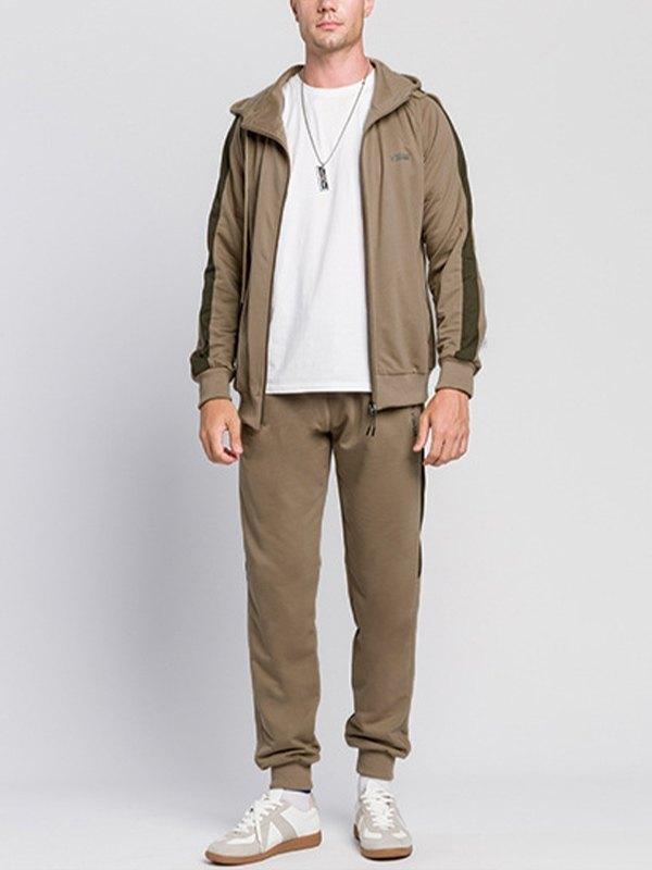 Men's Side Striped Long Sleeve Tracksuit Set Product Image