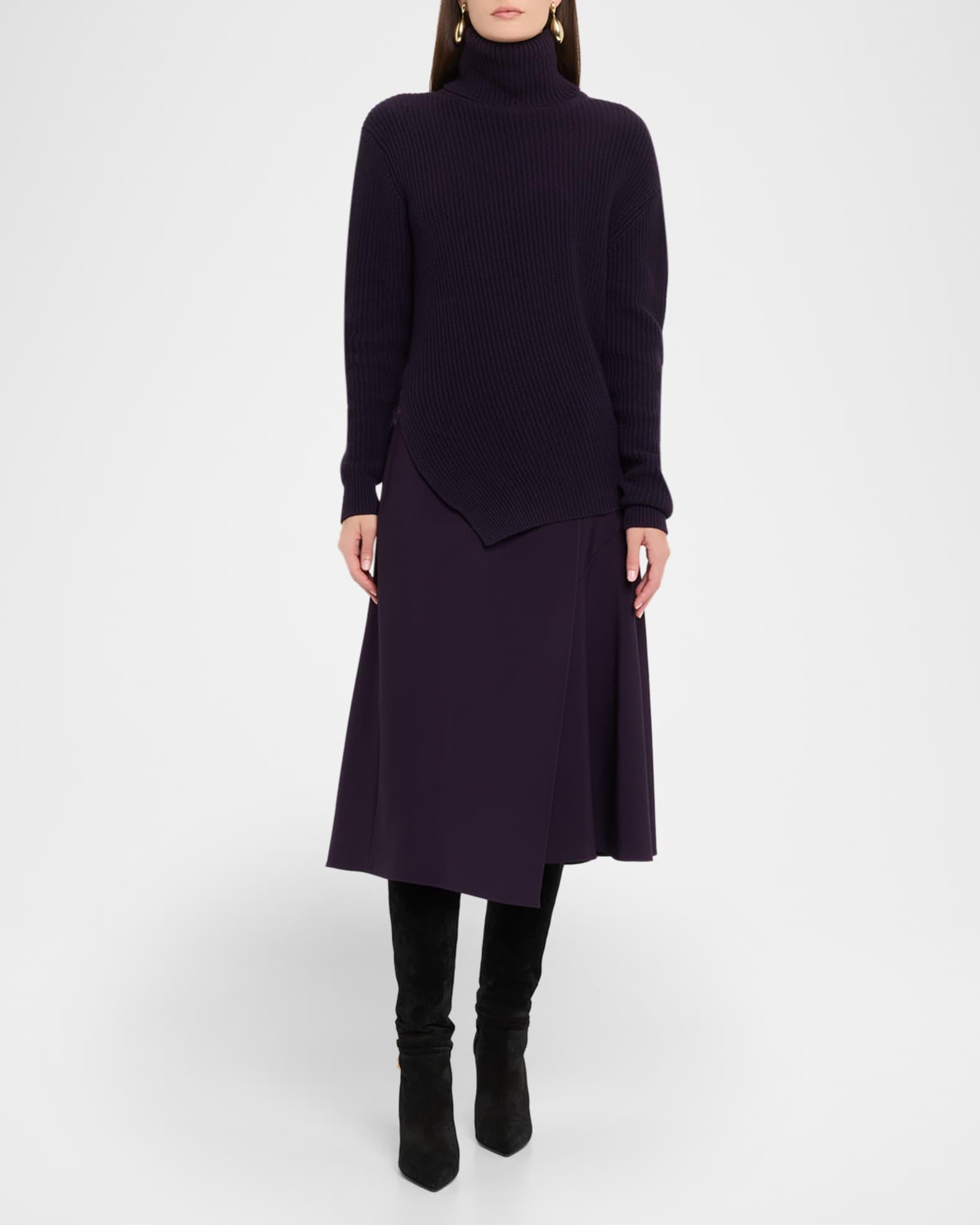 Turtleneck Bias Cashmere Sweater Product Image