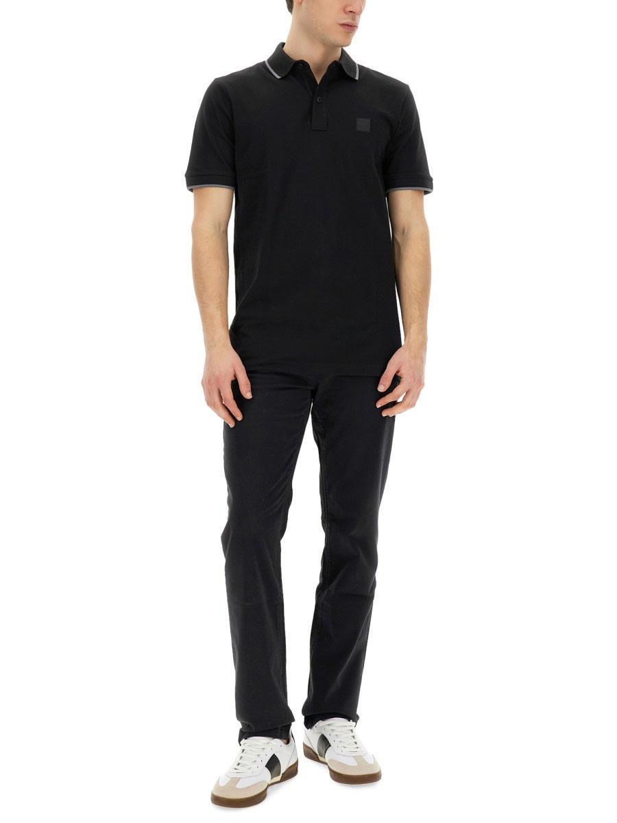 HUGO BOSS Polo Con Patch Logo In Black Product Image