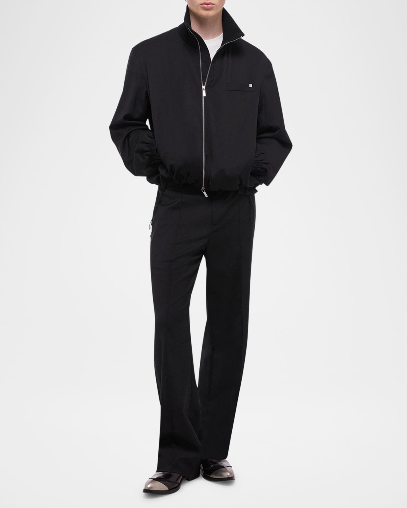 Mens Virgin Wool Zip-Up Bomber Jacket Product Image