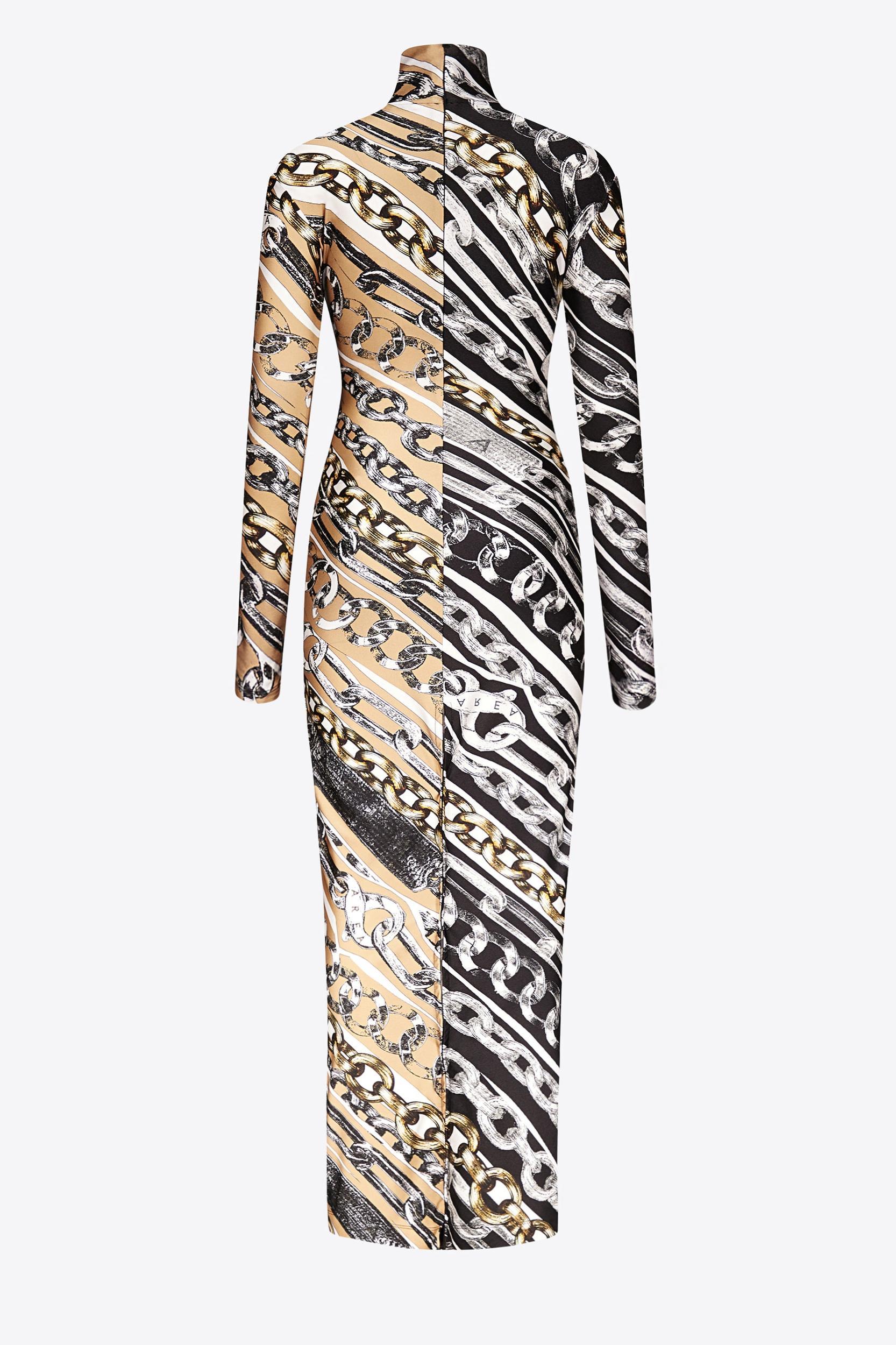 Chain Printed Long Sleeve Maxi Dress Product Image