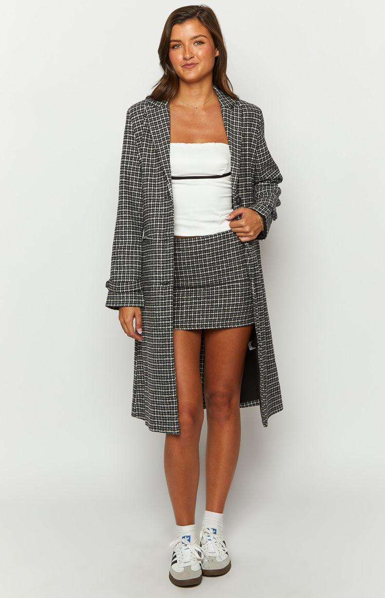 Twilight Grey Plaid Mini Skirt Product Image