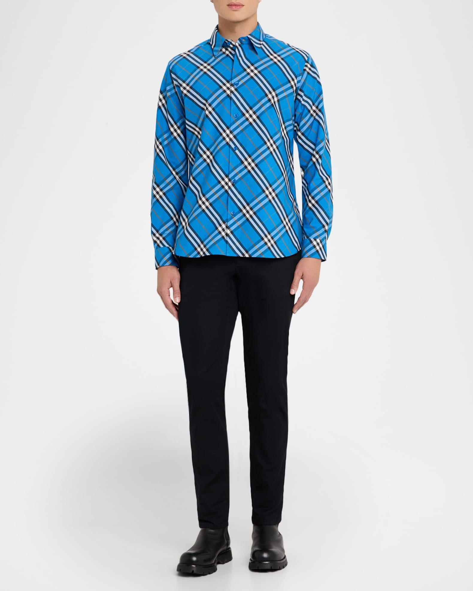 Men's Cotton Large Check Sport Shirt Product Image