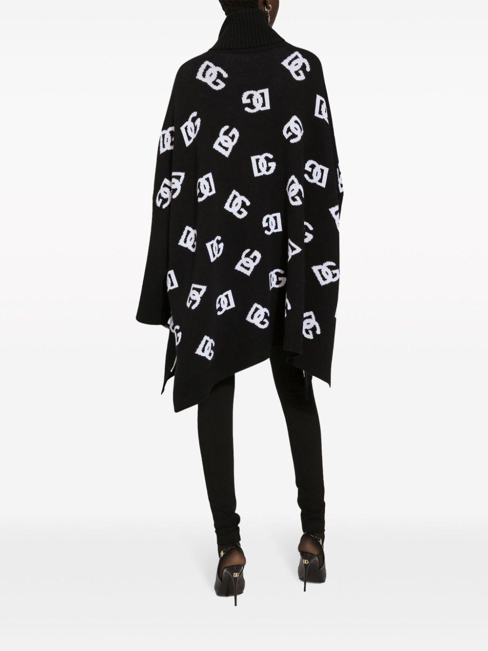 Wool Poncho With Jacquard Dg Logo In Print Product Image