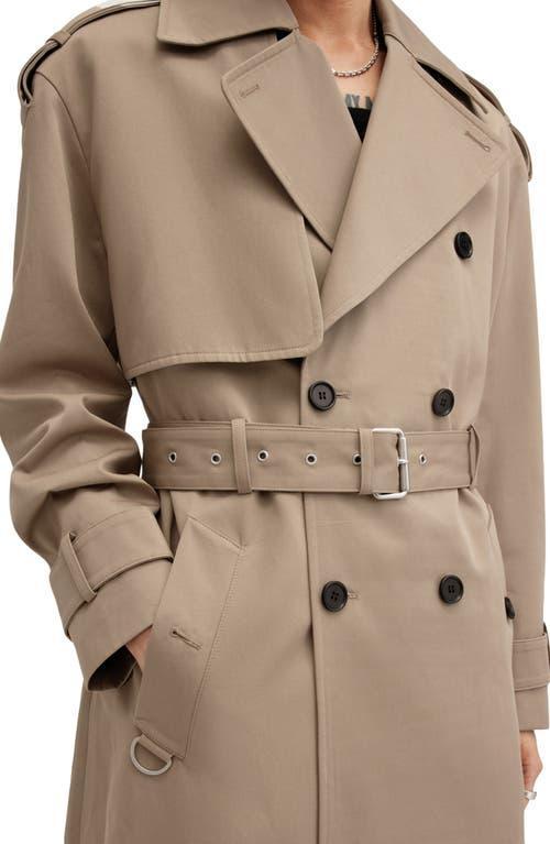 ALLSAINTS Spencer Oversize Trench Coat In Sandy Brown Product Image