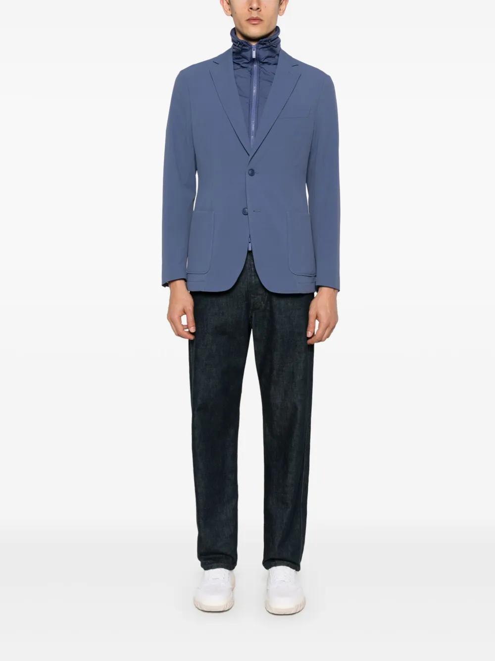 HUGO BOSS Textured-finish Single-breasted Blazer In 412 Product Image