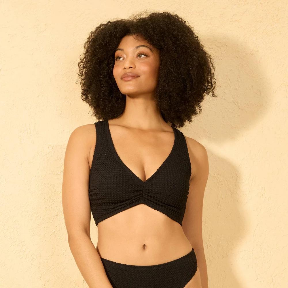 Women's Crochet Bralette Bikini Top - Shade & Shore™ Black Product Image