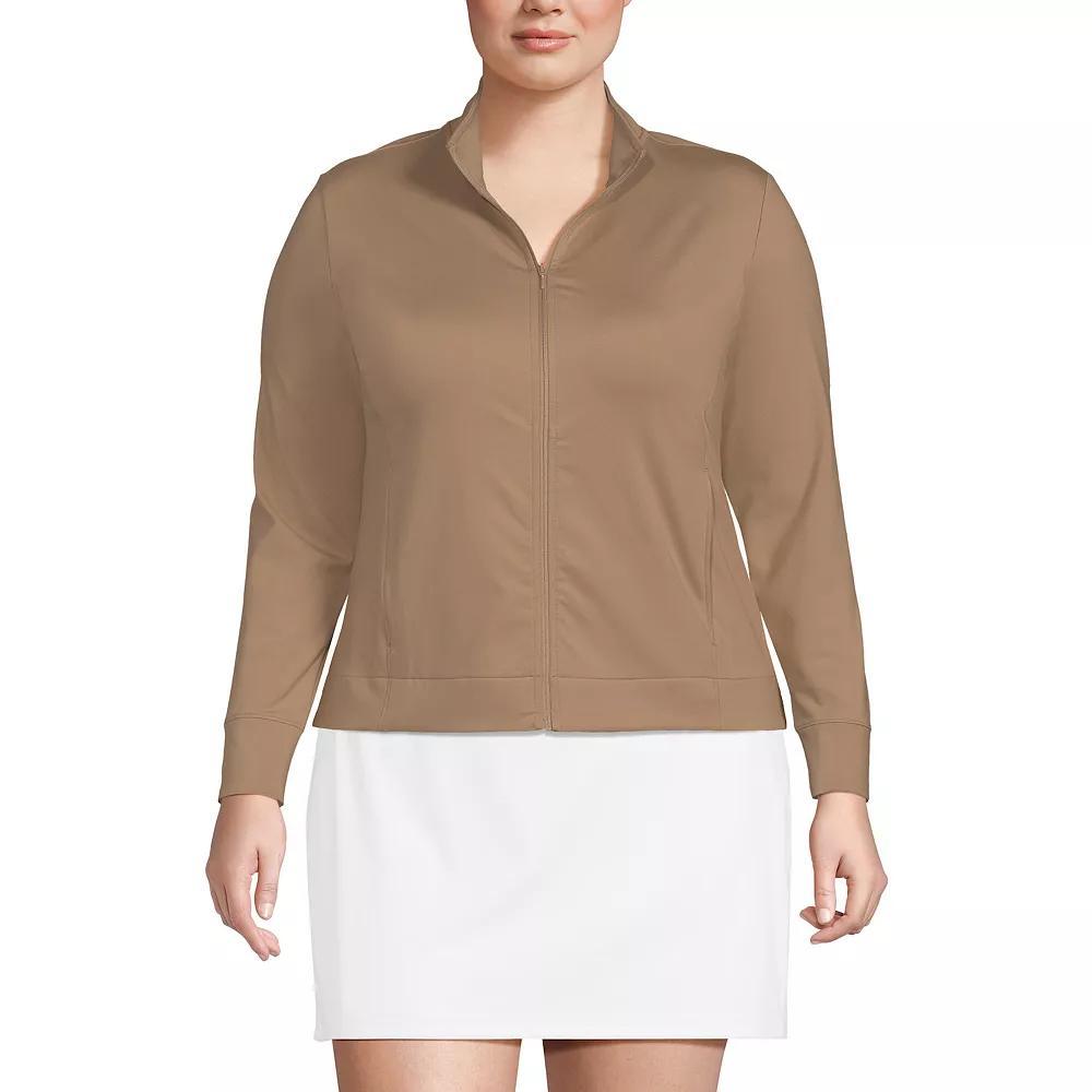 Plus Size Lands' End High Impact Full-Zip Jacket, Women's, Size: 1XL, Rich Camel Product Image