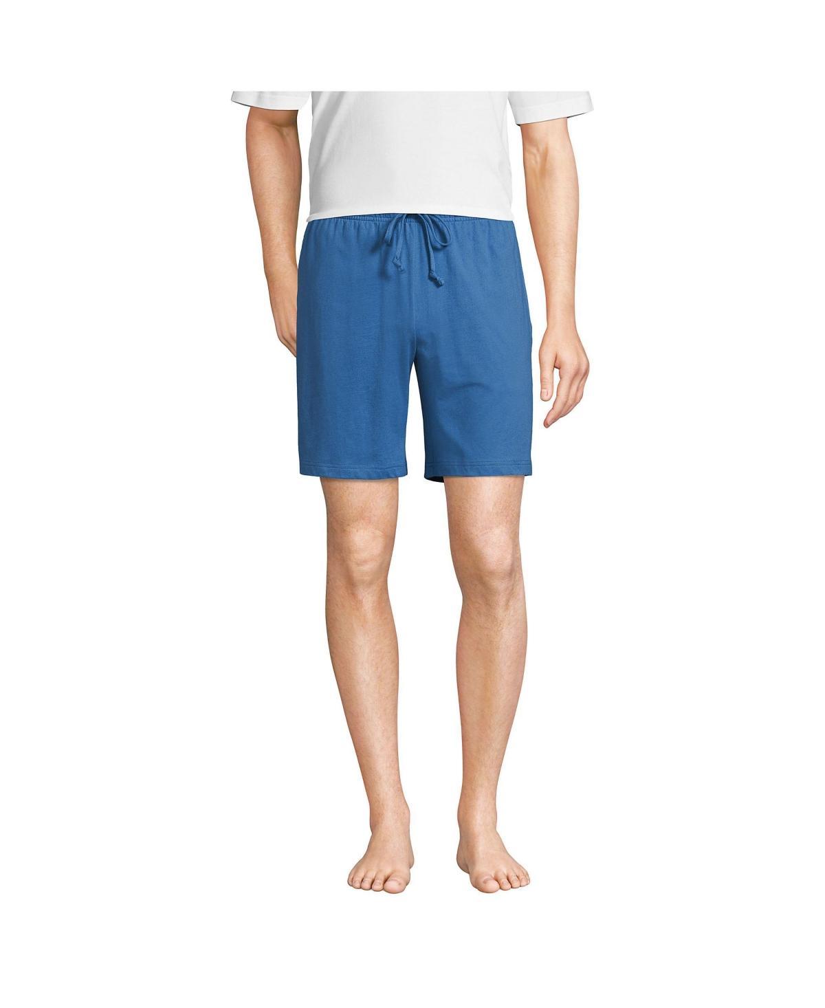 Men's Lands' End Knit Jersey Pajama Shorts, Size: XL, Pale Grey Blue Product Image