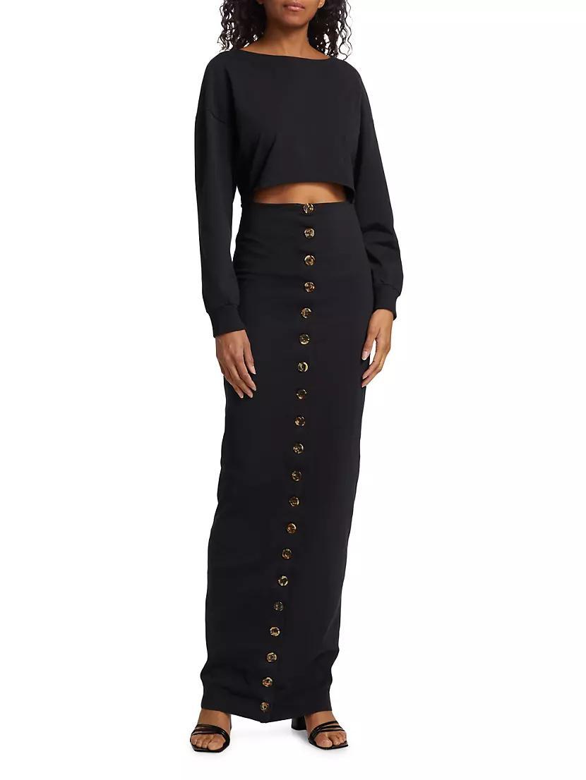 Jersey Button Maxi Dress Product Image