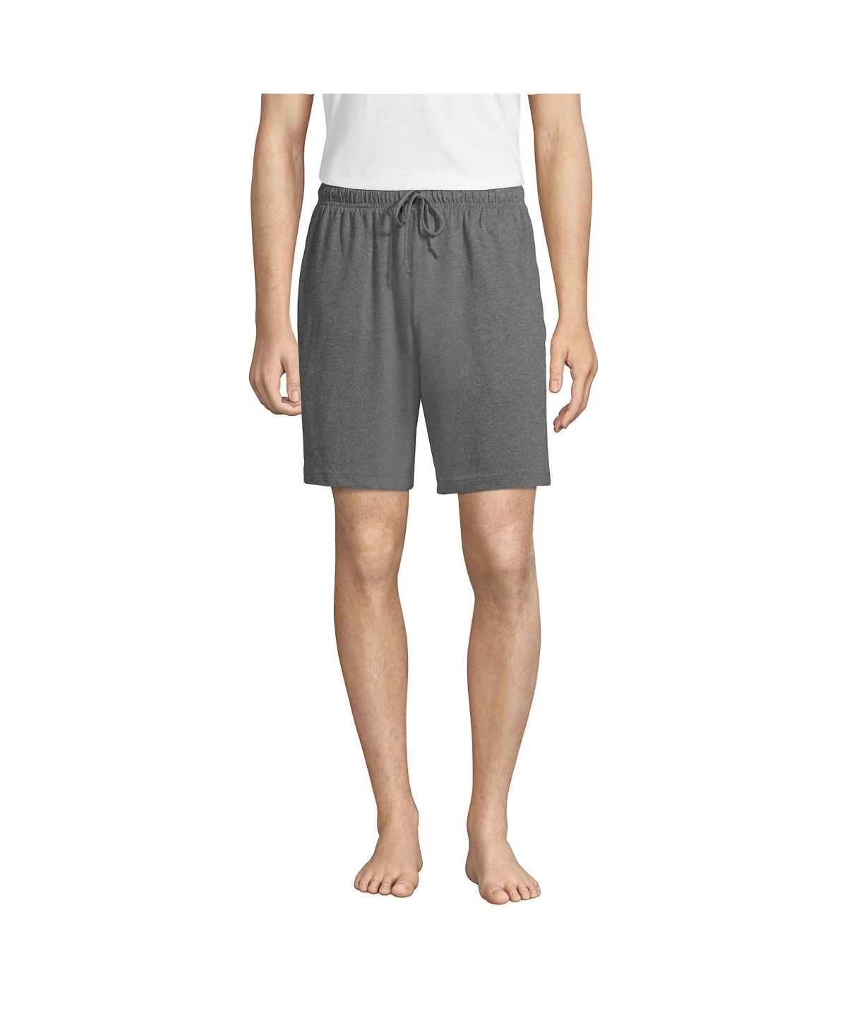 Men's Lands' End Knit Jersey Pajama Shorts, Size: XL, Pale Grey Blue Product Image